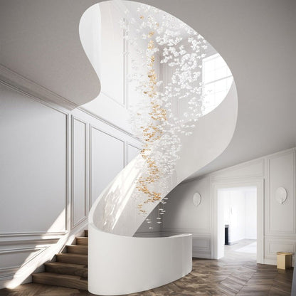 Sculptural Glass Wave Pendant Light