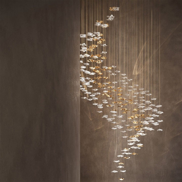 Sculptural Glass Wave Pendant Light