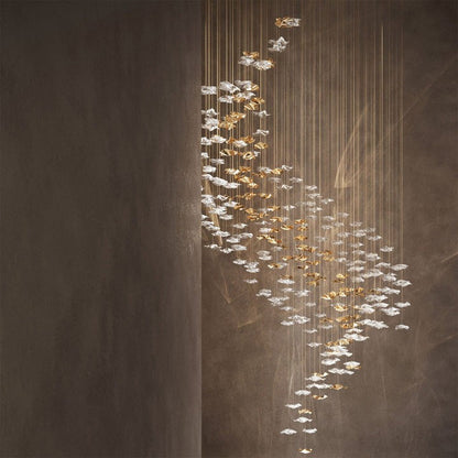 Sculptural Glass Wave Pendant Light