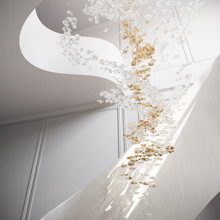 Sculptural Glass Wave Pendant Light