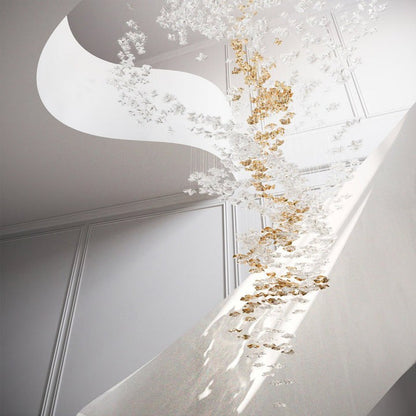 Sculptural Glass Wave Pendant Light