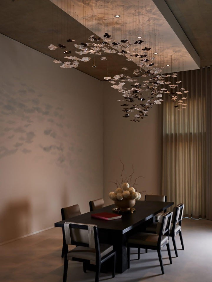Sculptural Glass Wave Pendant Light