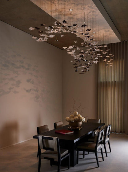 Sculptural Glass Wave Pendant Light