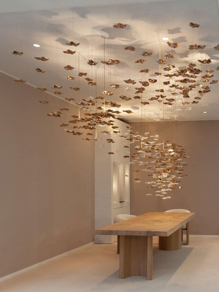 Sculptural Glass Wave Pendant Light