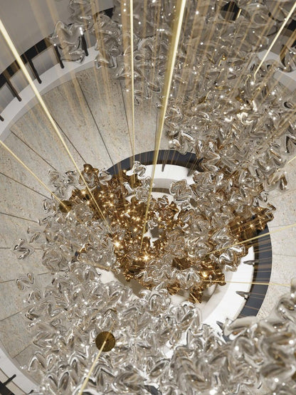 Sculptural Glass Wave Pendant Light