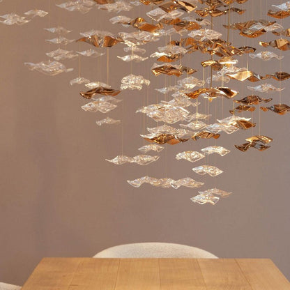 Sculptural Glass Wave Pendant Light
