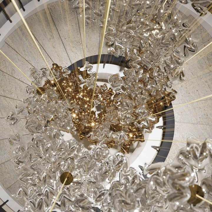 Sculptural Glass Wave Pendant Light