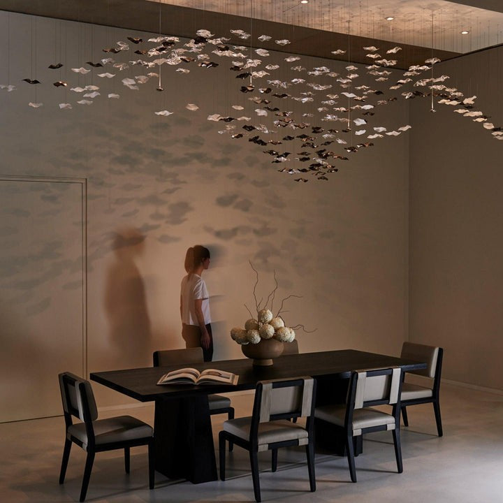 Sculptural Glass Wave Pendant Light