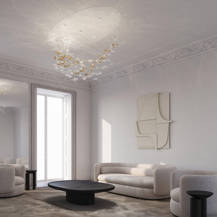 Sculptural Glass Wave Pendant Light