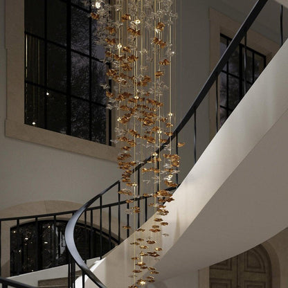 Sculptural Glass Wave Pendant Light
