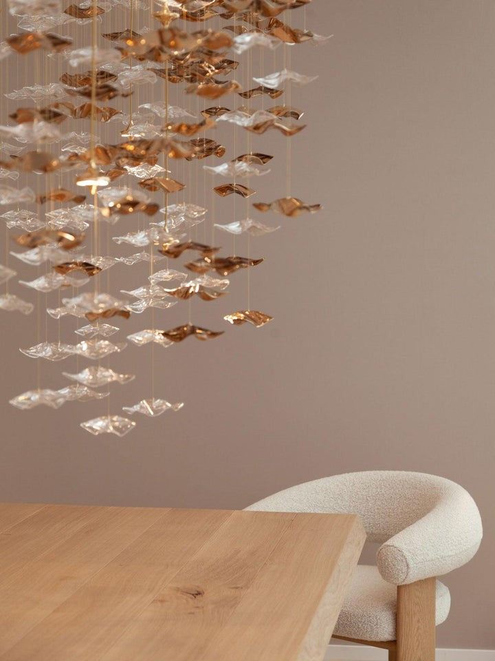 Sculptural Glass Wave Pendant Light