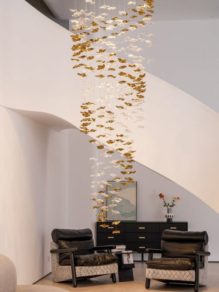 Sculptural Glass Wave Pendant Light