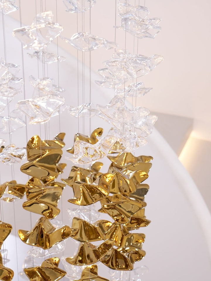 Sculptural Glass Wave Pendant Light