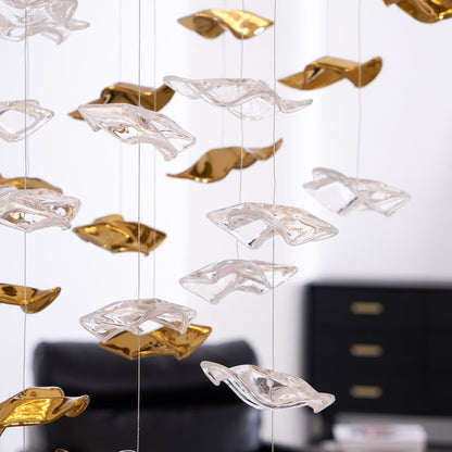 Sculptural Glass Wave Pendant Light