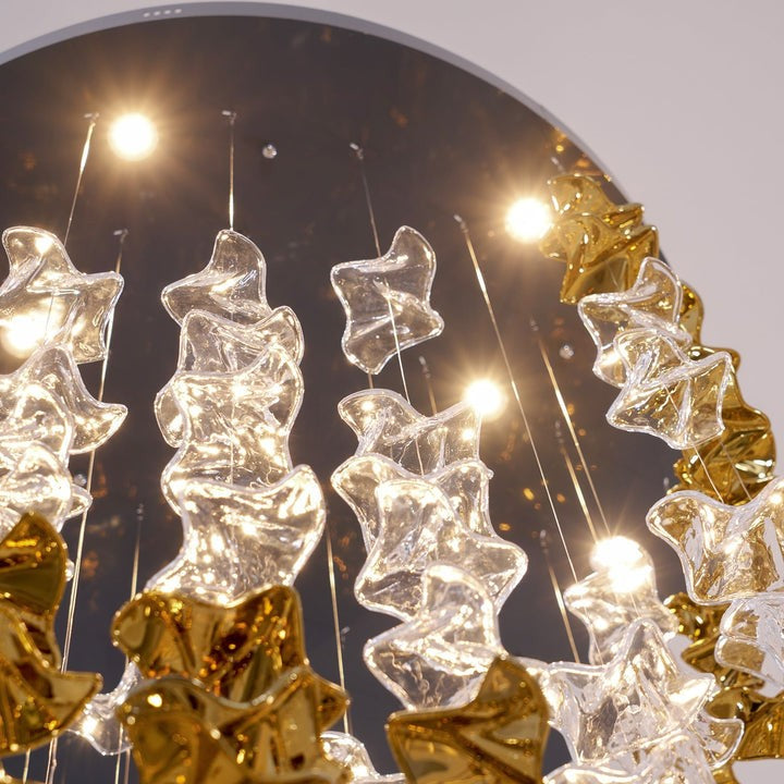 Sculptural Glass Wave Pendant Light