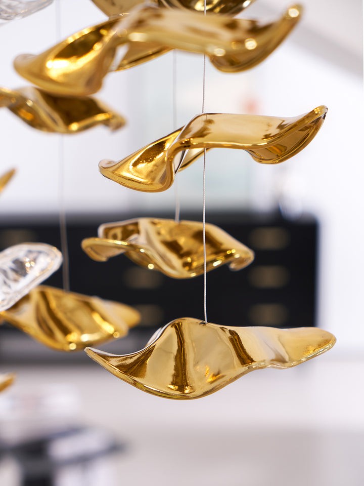 Sculptural Glass Wave Pendant Light