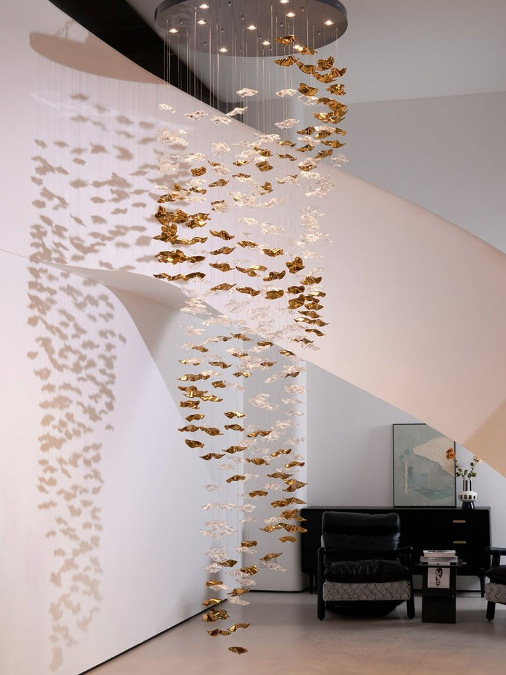 Sculptural Glass Wave Pendant Light