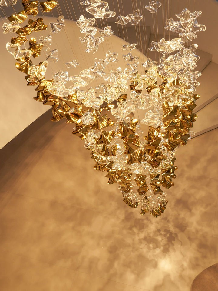 Sculptural Glass Wave Pendant Light