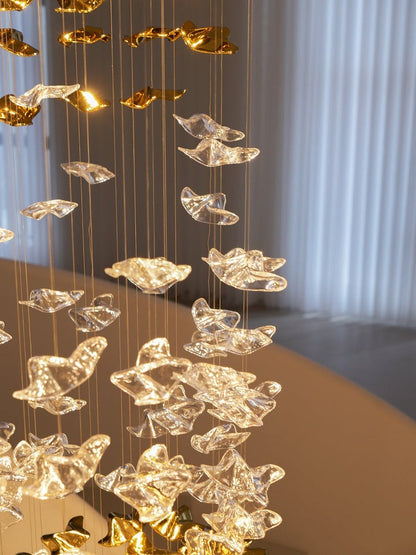 Sculptural Glass Wave Pendant Light