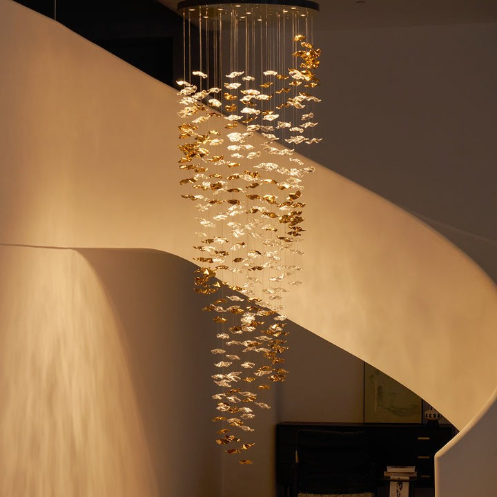 Sculptural Glass Wave Pendant Light