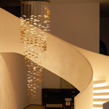 Sculptural Glass Wave Pendant Light