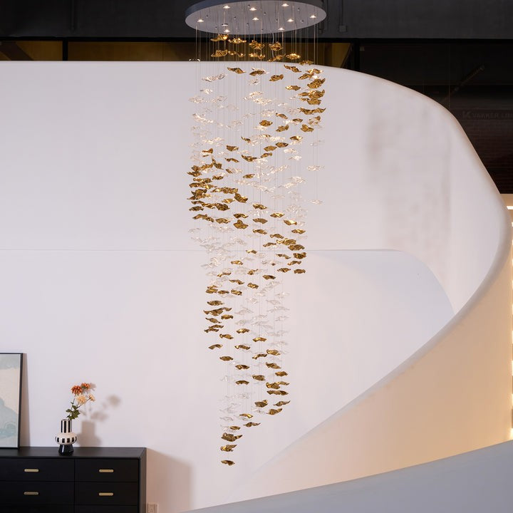 Sculptural Glass Wave Pendant Light