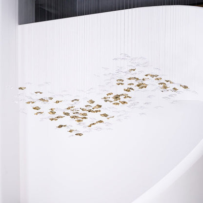 Sculptural Glass Wave Pendant Light
