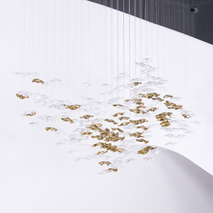 Sculptural Glass Wave Pendant Light