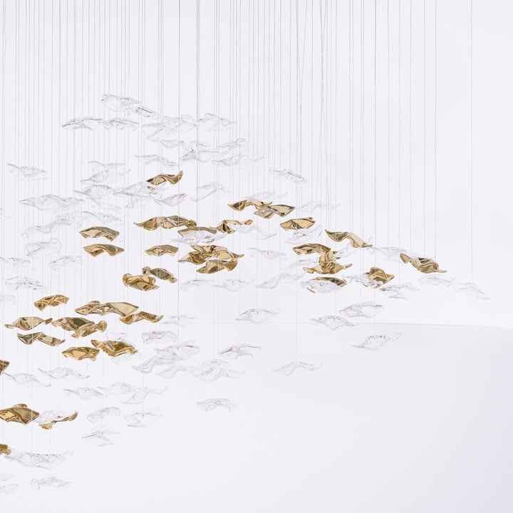Sculptural Glass Wave Pendant Light