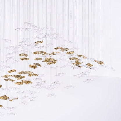 Sculptural Glass Wave Pendant Light