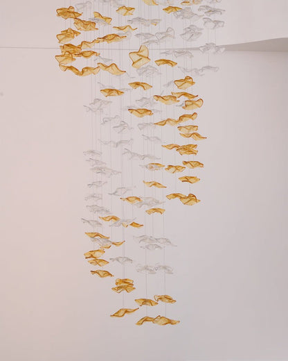 Sculptural Glass Wave Pendant Light