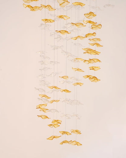 Sculptural Glass Wave Pendant Light