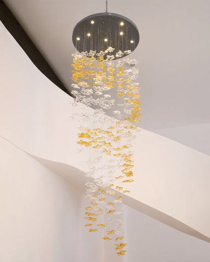 Sculptural Glass Wave Pendant Light