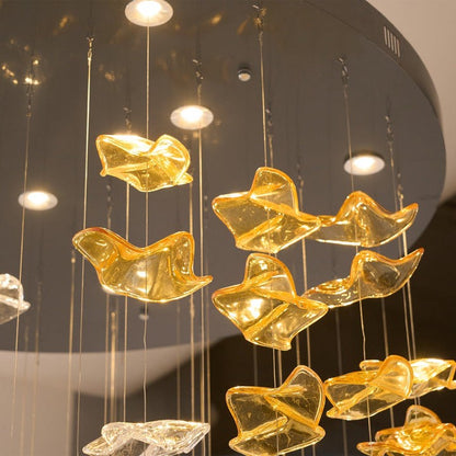 Sculptural Glass Wave Pendant Light