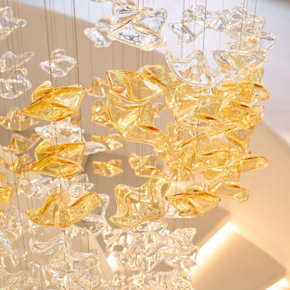 Sculptural Glass Wave Pendant Light