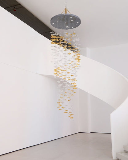 Sculptural Glass Wave Pendant Light