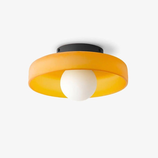 Sculptural LED Ceiling Light with Glass & Metal
