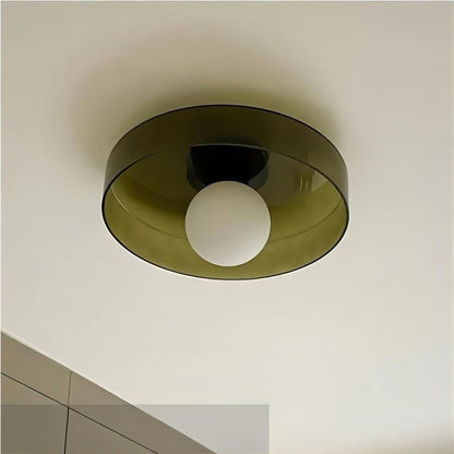 Sculptural LED Ceiling Light with Glass & Metal