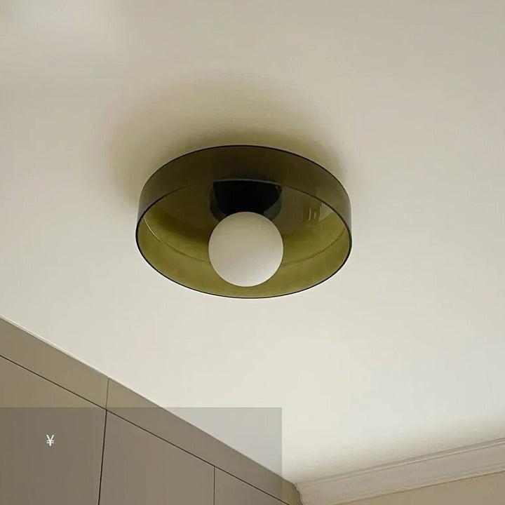 Sculptural LED Ceiling Light with Glass & Metal