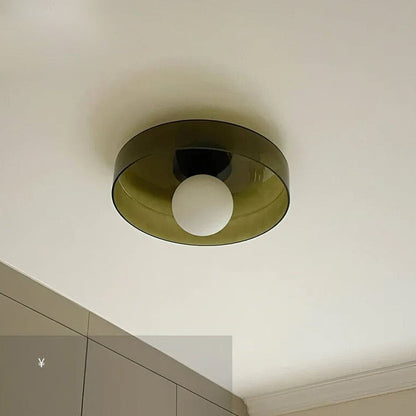Sculptural LED Ceiling Light with Glass & Metal