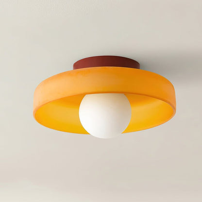 Sculptural LED Ceiling Light with Glass & Metal