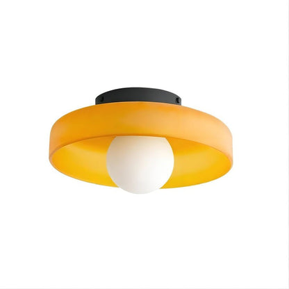 Sculptural LED Ceiling Light with Glass & Metal