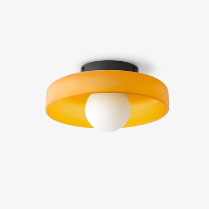 Sculptural LED Ceiling Light with Glass & Metal