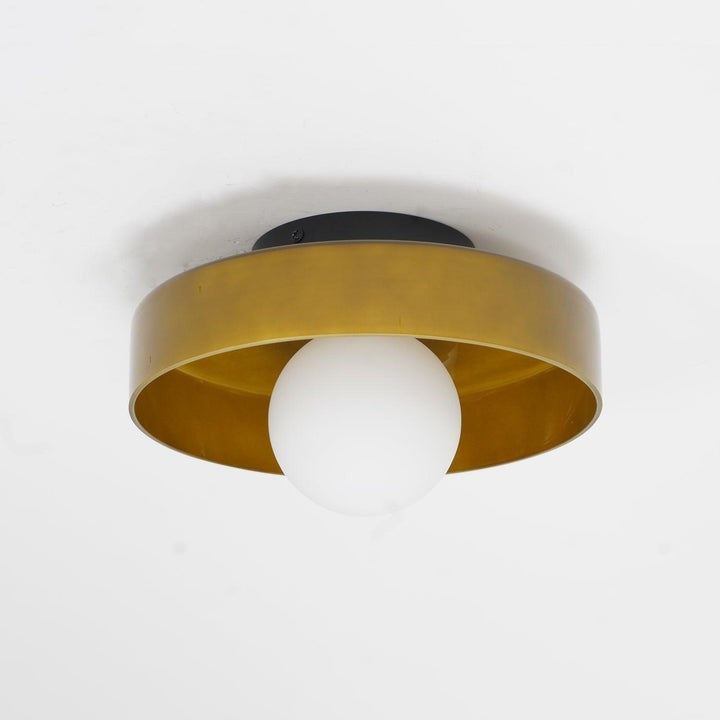 Sculptural LED Ceiling Light with Glass & Metal
