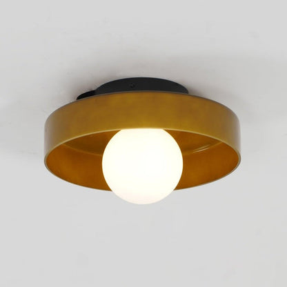 Sculptural LED Ceiling Light with Glass & Metal