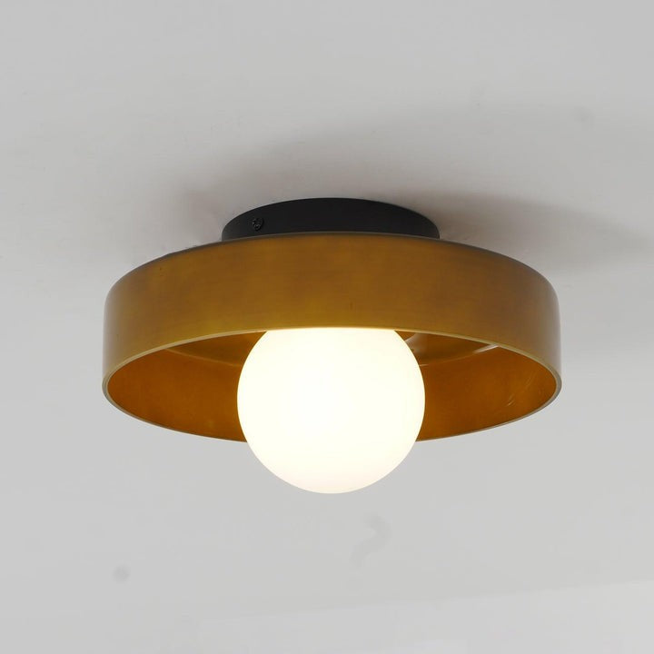 Sculptural LED Ceiling Light with Glass & Metal