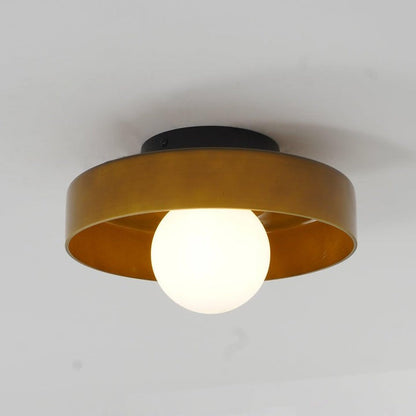 Sculptural LED Ceiling Light with Glass & Metal