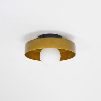 Sculptural LED Ceiling Light with Glass & Metal