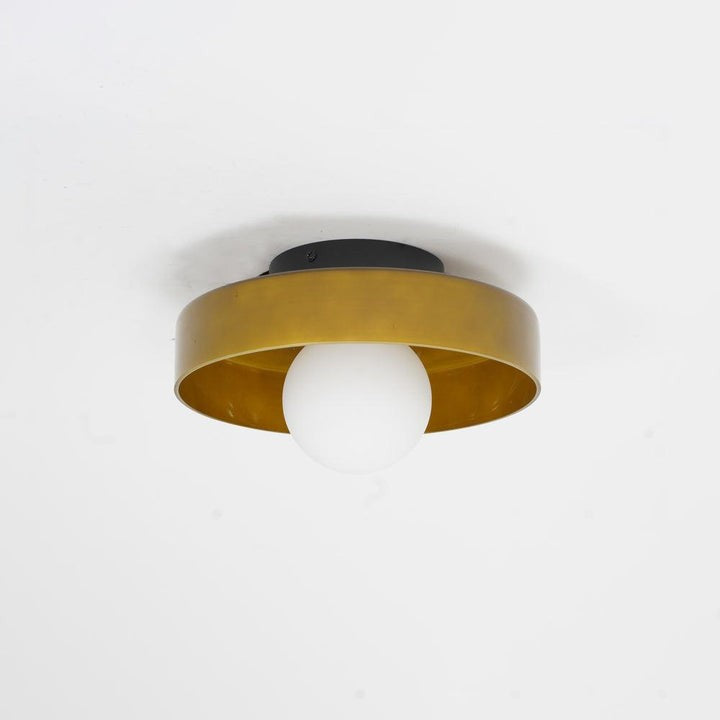 Sculptural LED Ceiling Light with Glass & Metal