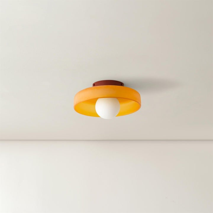 Sculptural LED Ceiling Light with Glass & Metal